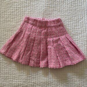 Lola + The Boys Pink Sparkle Pleated Skirt